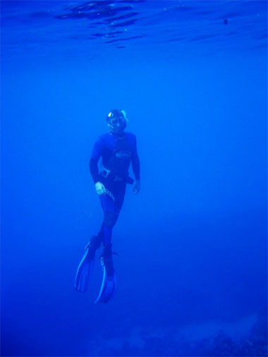 Sam free-diving