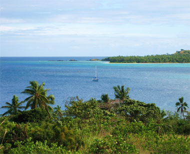 Moana anchored in the Blue Lagoon