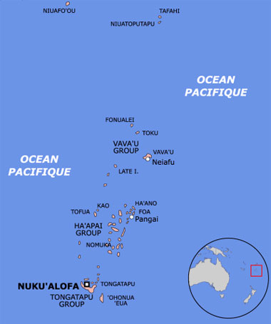 Map of Tonga